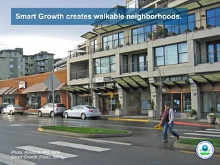 Smart Growth creates walkable neighborhoods.




Photo: Kirkland, WA; EPA
Smart Growth (Flickr, 2011)
 