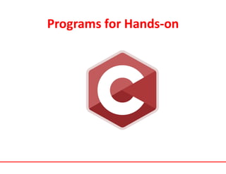 Programs for Hands-on
 