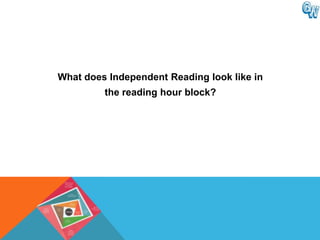 What does Independent Reading look like in
         the reading hour block?
 