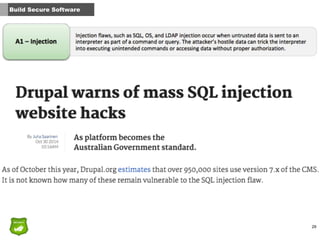 29
Build Secure Software
 