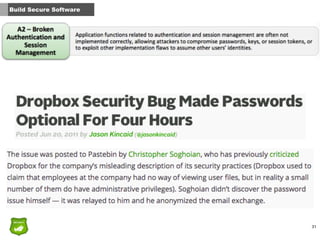 31
Build Secure Software
 