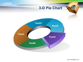 3-D Pie Chart Text1 Text2 Text3 Text4 Text5 