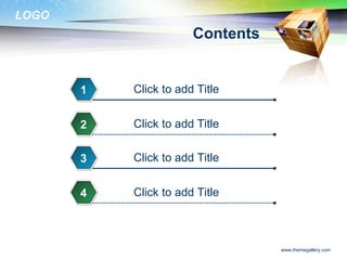 Contents Click to add Title 1 Click to add Title 2 Click to add Title 3 Click to add Title 4 