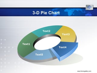 3-D Pie Chart Text1 Text2 Text3 Text4 Text5 