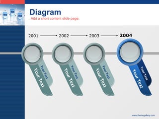Diagram Your Text Your Text Your Text Your Text Your Text Your Text Add a short content slide page. 2001 2002 2003 2004 Your Text Your Text 