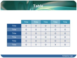 Table O O O O O Title O O O O O Title O X O X O Title O O O O O Title O O O O O Title O O O O O Title Title Title Title Title Title 
