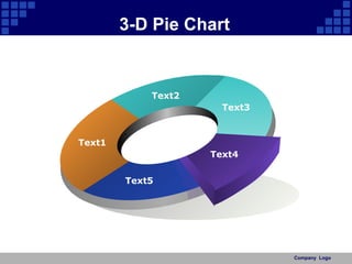3-D Pie Chart Text1 Text2 Text3 Text4 Text5 