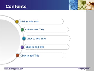 Contents Click to add Title Click to add Title Click to add Title Click to add Title Click to add Title 