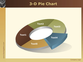 3-D Pie Chart Text1 Text2 Text3 Text4 Text5 