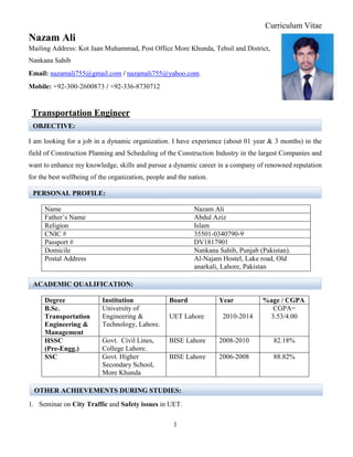 CV-Nazim Aziz | PDF
