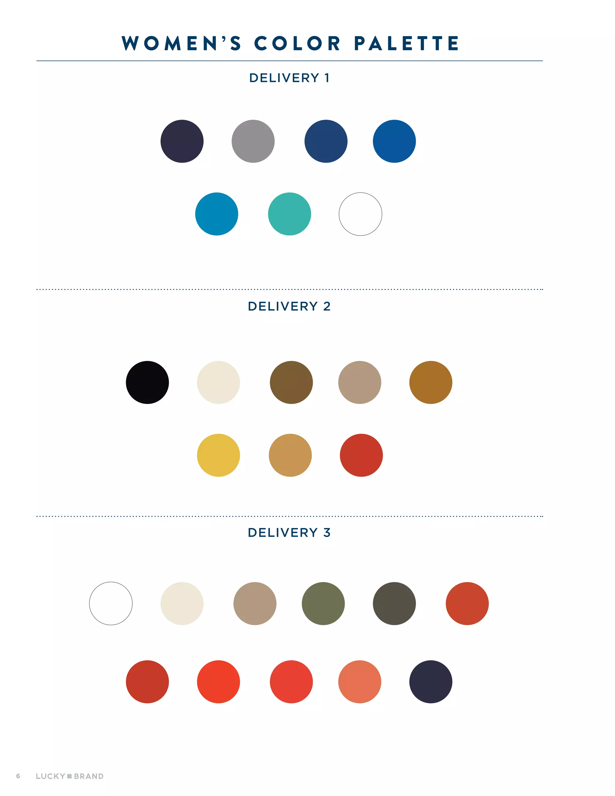 6
W O M E N ’ S C O L O R P A L E T T E
DELIVERY 1
DELIVERY 2
DELIVERY 3
 