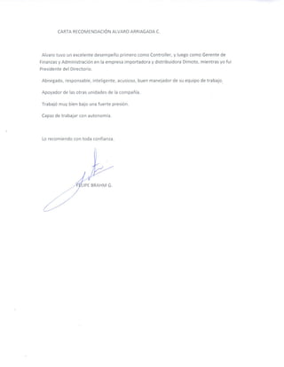 Carta de Recomendación Alvaro Arrigada