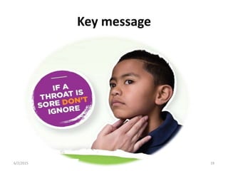 Key message
6/2/2015 19
 