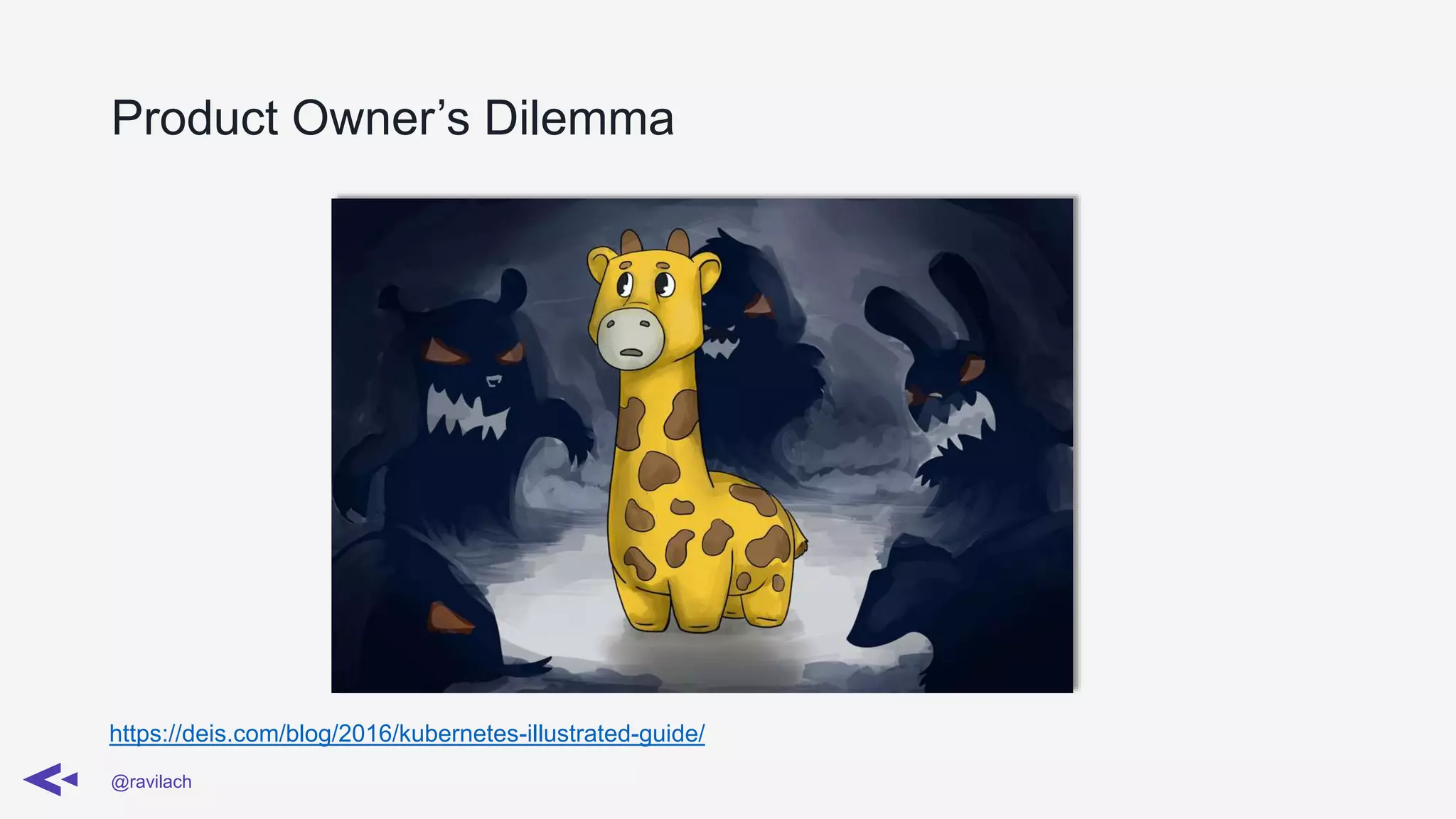 Product Owner’s Dilemma
@ravilach
https://deis.com/blog/2016/kubernetes-illustrated-guide/
 