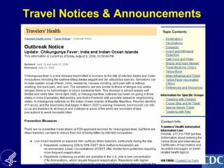 14
Travel Notices & Announcements
 