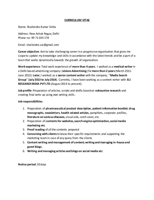 curriculum vitae medical writer curriculum vitae writer