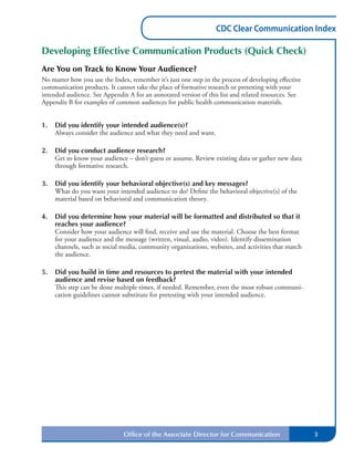 Cdc communication index | PDF