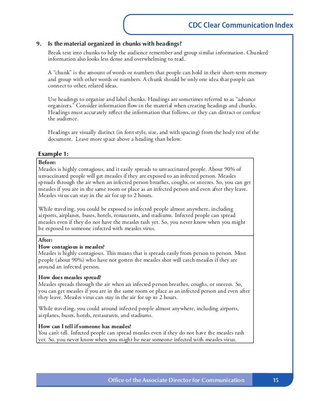 Cdc communication index