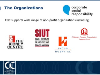 The Organizations
19
CDC supports wide range of non-profit organizations including:
 
