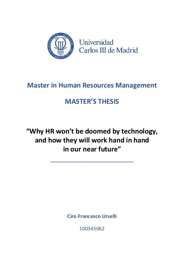 Master thesis in service management