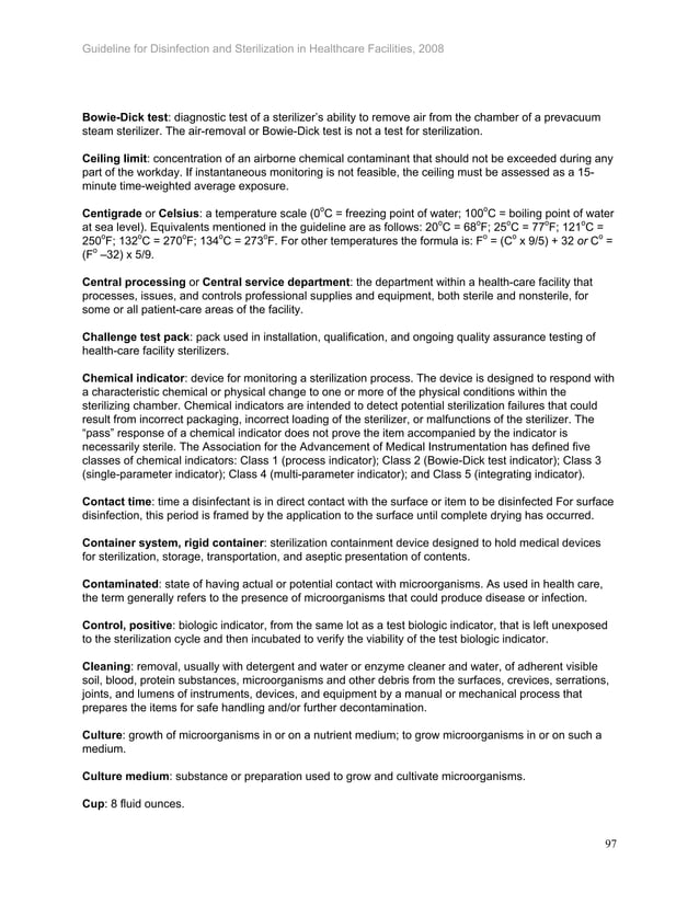 Cdc guideline for disinfection and sterilization in healthcare facilities, 2008 PDF