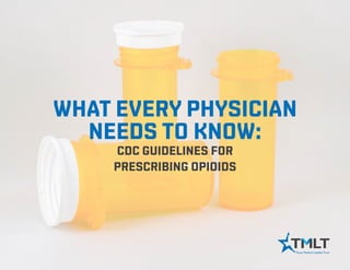 WHAT EVERY PHYSICIAN
NEEDS TO KNOW:
CDC GUIDELINES FOR
PRESCRIBING OPIOIDS
 