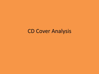 CD Cover Analysis  
