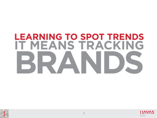 LEARNING TO SPOT TRENDS

IT MEANS TRACKING

BRANDS
11

 