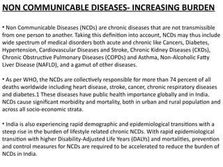 A presentation about the prevalence of non communicable diseases in ...
