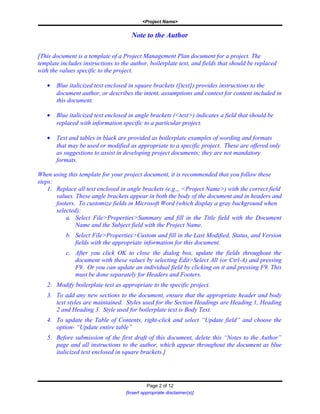 Cdc up project_management_plan_template | DOC