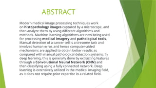Cancer Detection and Diagnosis Using Machine Learning | PPTX