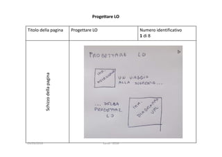 Titolo della pagina Progettare LO Numero identificativo
1 di 8
Schizzo della pagina
Progettare LO
05/05/2016 Landi ‐ 2016
 