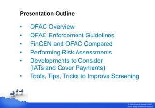 Customer Due Diligence: Improving Screening Processes for OFAC Entities ...