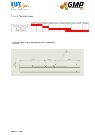 Mathieu Costille
40
Annexe 5: Planning du stage
Annexe 6: Mise en plan de la modification des moules
 