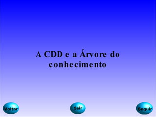 A CDD e a Árvore do conhecimento Voltar Seguir Sair 