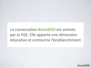 Résultats	
  qualitaCfs




Prix	
  Boomerang	
  2011	
  -­‐	
  Catégorie	
  «	
  Meilleure	
  uClisaCon	
  de	
  TwiAer	
  »
 