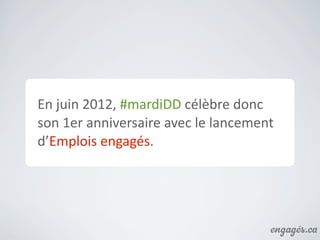 Des	
  oﬀres	
  d’emploi	
  aﬃchées	
  sur	
  12	
  sites
 