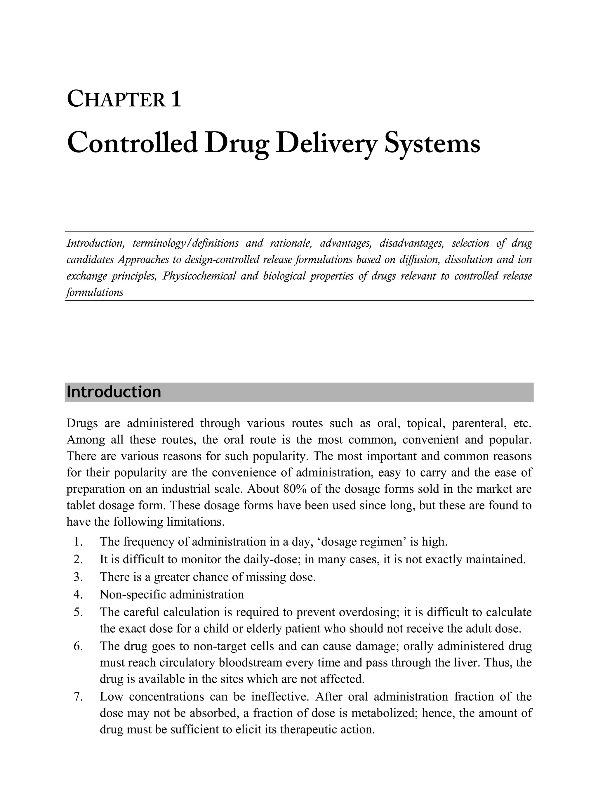 Controlled drug delivery systems for Pharmacy Students | PDF