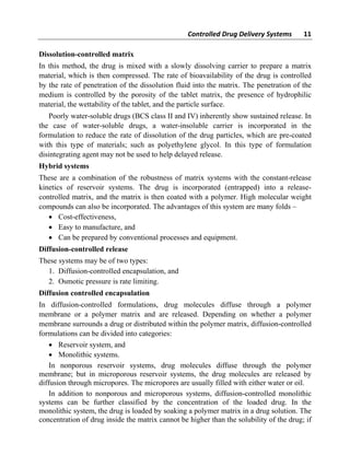 Controlled drug delivery systems for Pharmacy Students | PDF