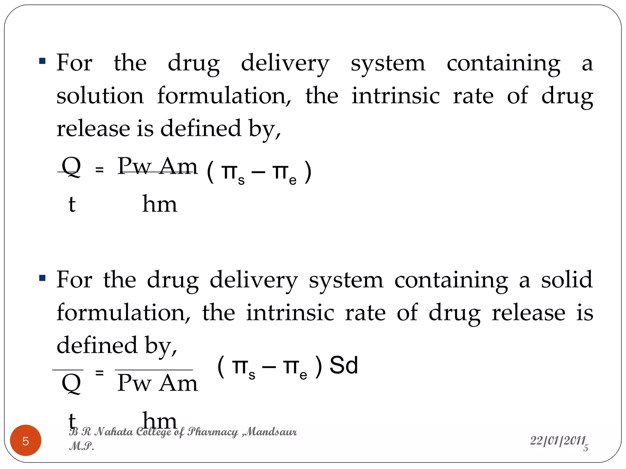 controlled drug delivery system classification | PPT