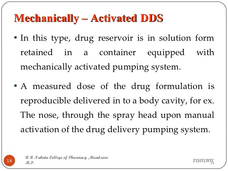 controlled drug delivery system classification