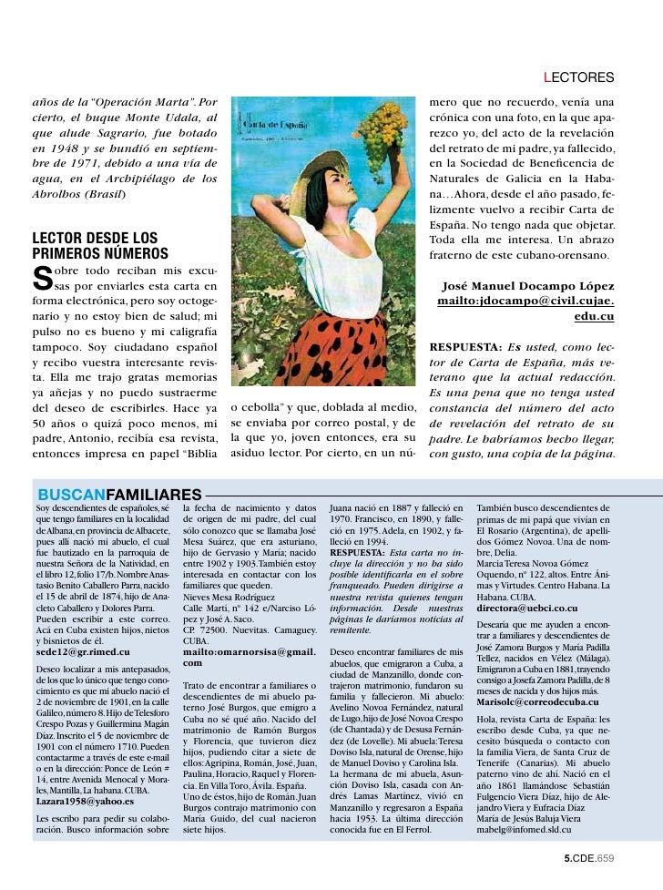 Carta de España Abril 2010