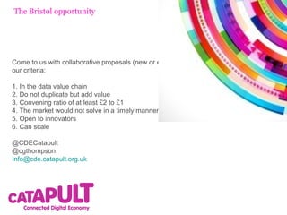 Questions?

♯cdecbristol
@CDECatapult

 