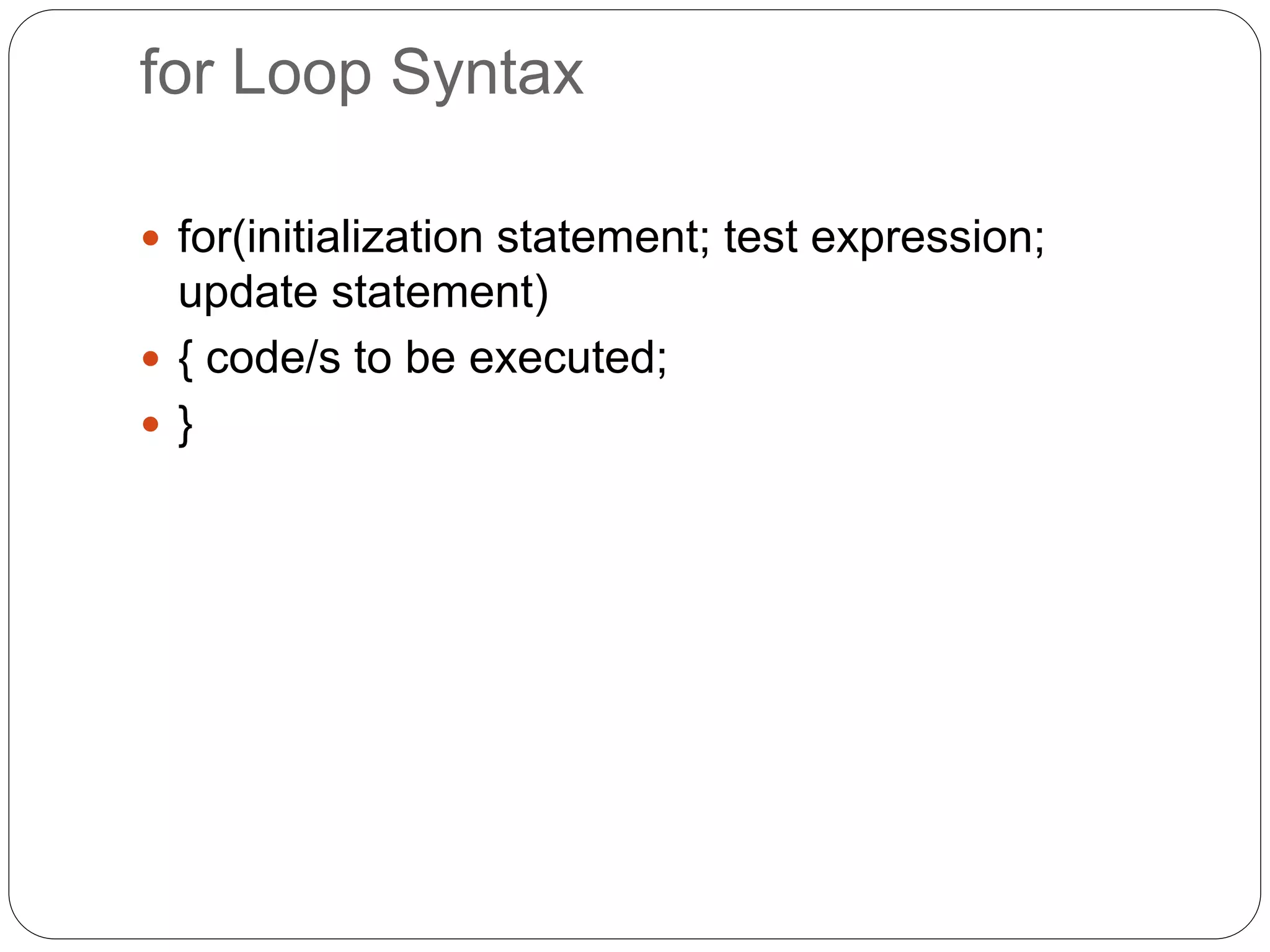 C decision making and looping. | PPTX | Programming Languages | Computing