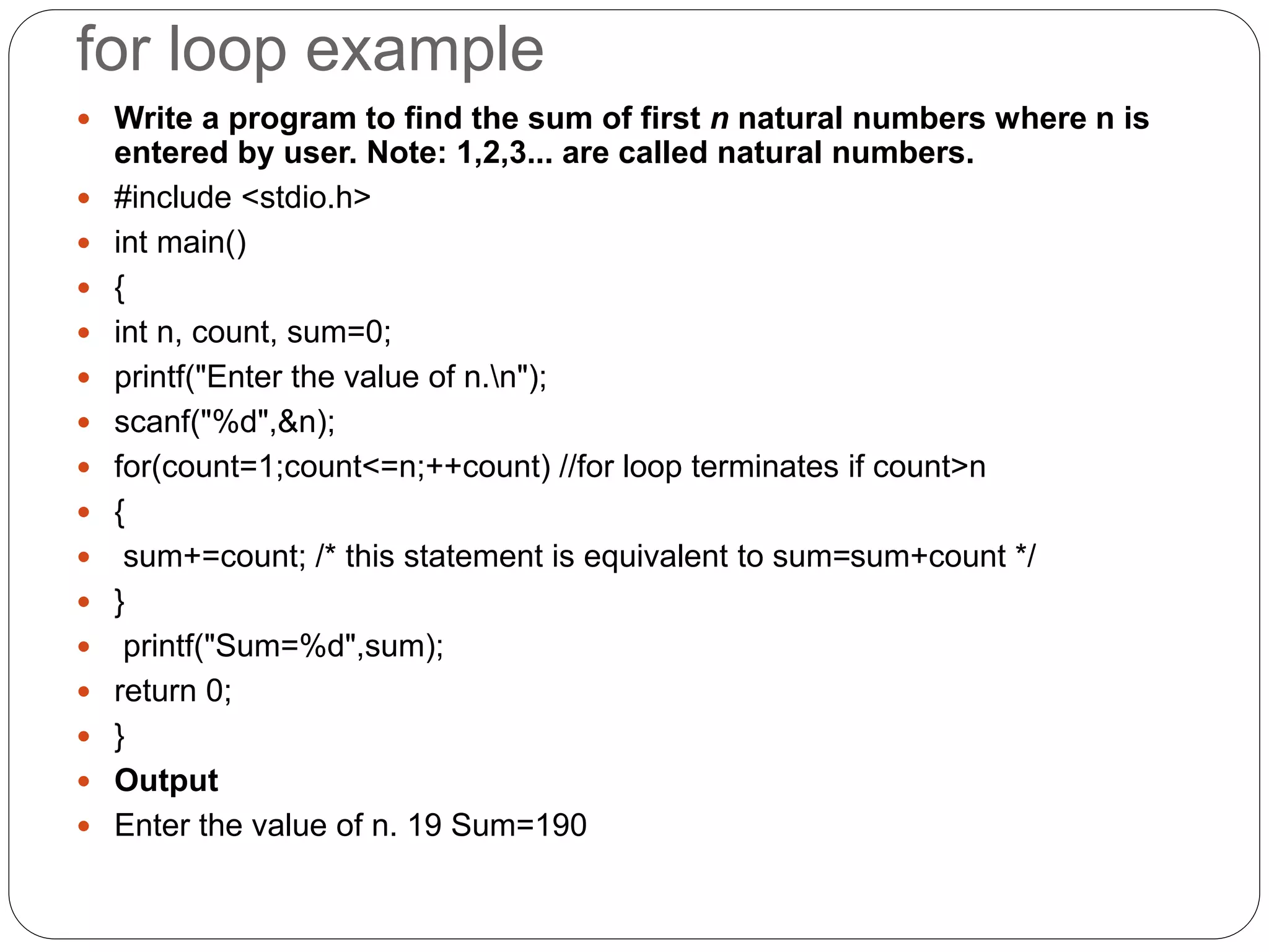 C decision making and looping. | PPTX | Programming Languages | Computing