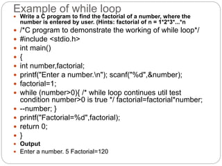 C decision making and looping. | PPTX | Programming Languages | Computing