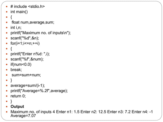C decision making and looping. | PPTX | Programming Languages | Computing