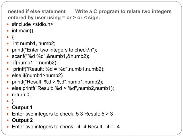 C decision making and looping. | PPT