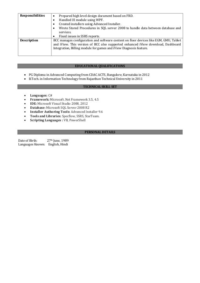 harshal resume wpf