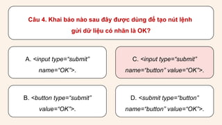 tạo bieu mau trong html de thiet ke form | PPTX